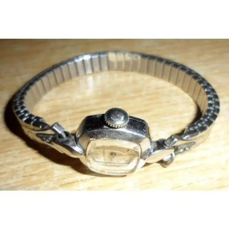 1959 Womans Longines Wittnauer dress watch 4LLV 10k white gold fill case diamond