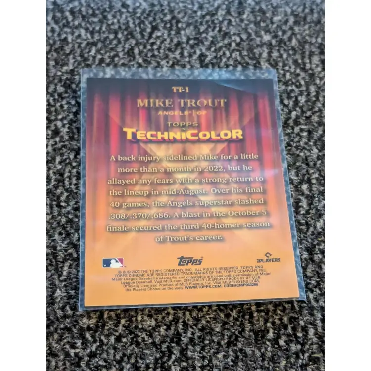 2023 Topps Chrome Technicolor Mike Trout - Los Angeles Angels MINT