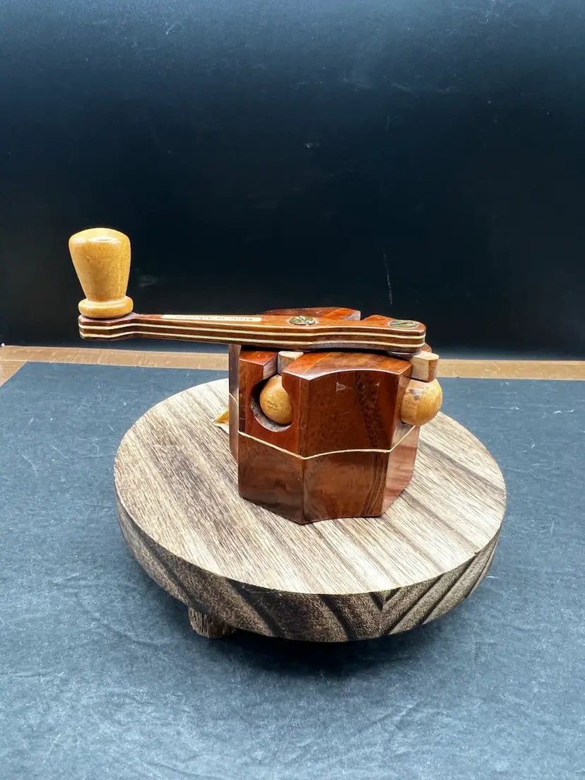 #625B Unique and Unusual Vintage Hand Made Wood Turned ‘Two Stage Reciprocating Whatchamajinger’Do Nothing Fidgeter Made In Arkansas