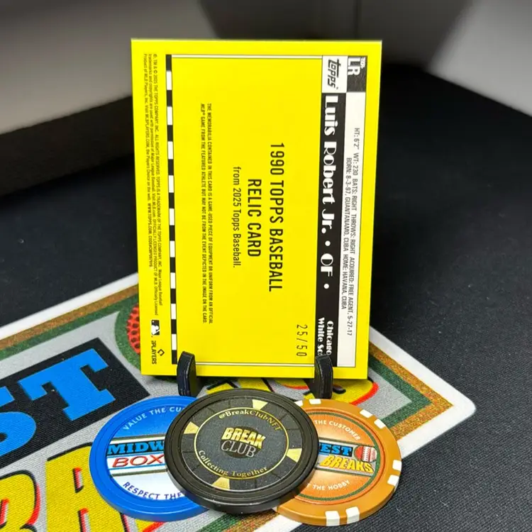 2025 Luis Robert Jr. 1990 Relic 25/50 Pinstripe Game Used Chicago White Sox