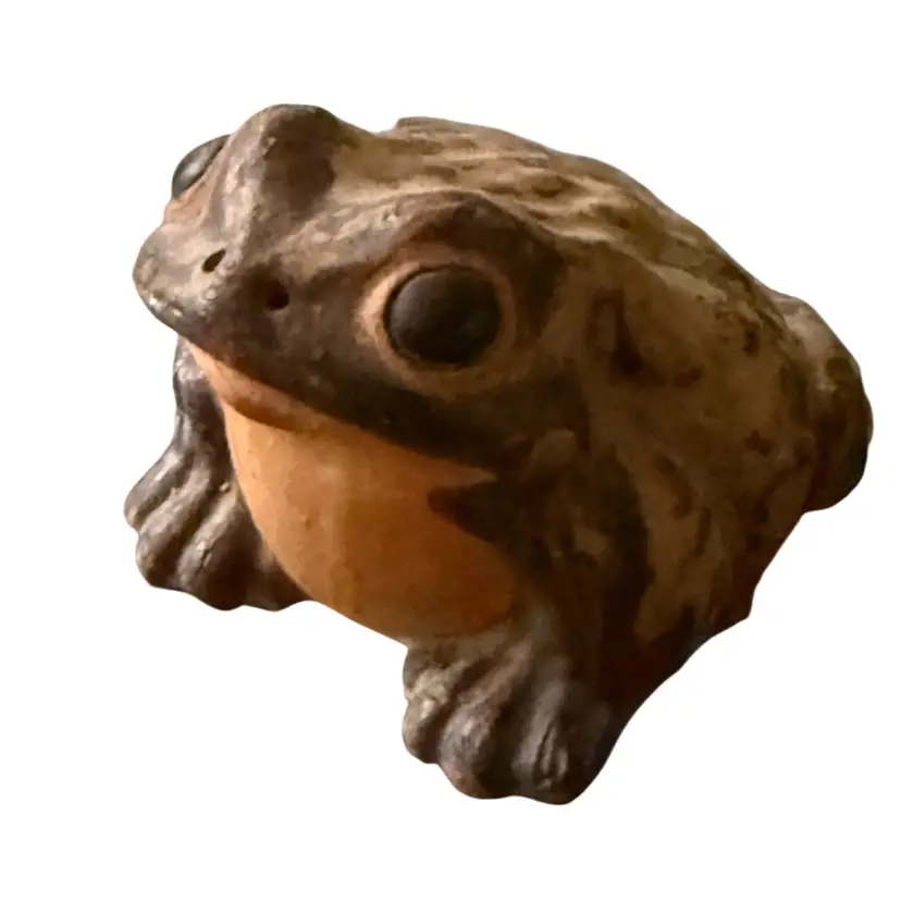Vintage RAKU Unique Pottery Toad Bull Frog