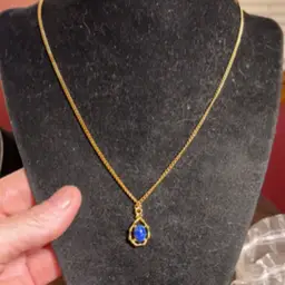 Blue Stone Gold Chain
