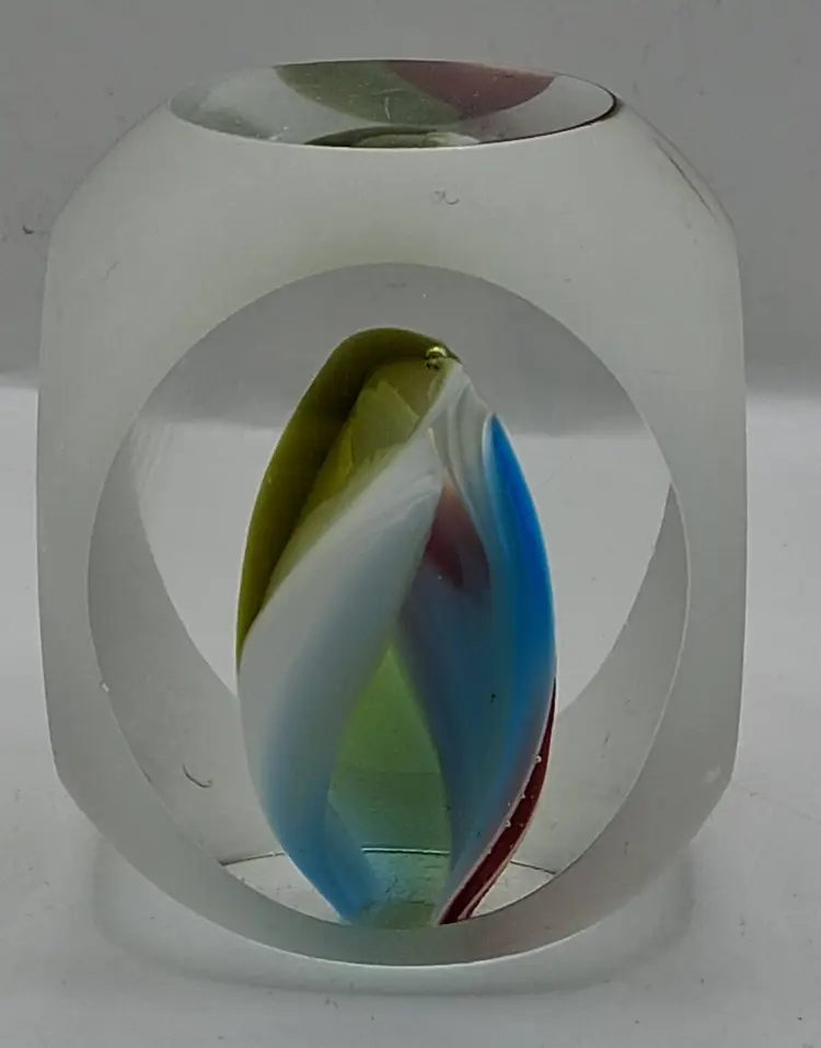 RARE, STUNNING, Faceted & Frosted, Window Paperweight By MURANO MAESTRO, Alessandro Moretti!!!