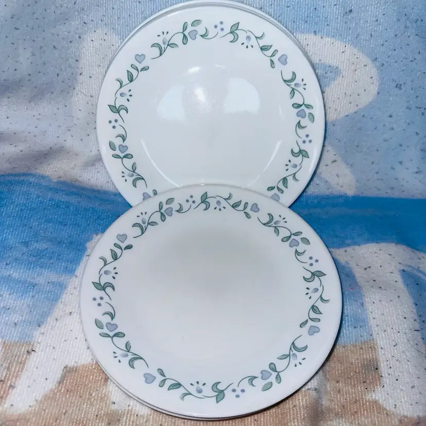 Vintage Corning Corelle COUNTRY COTTAGE Blue Salad Bread Dessert Plates Set Of 8