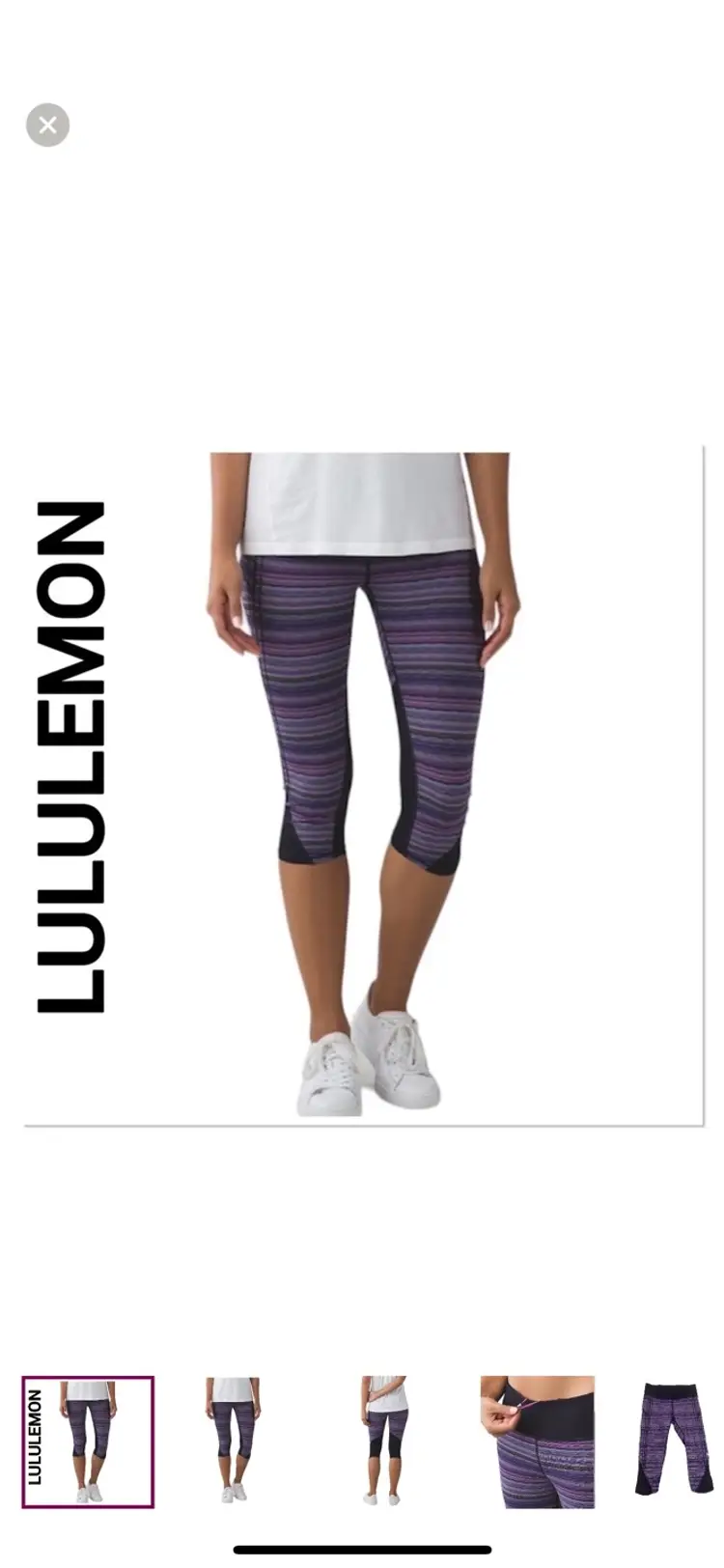 LULULEMON Vent it Out Crop Legging in Space Dye Twist Ultra Violet & Navy

