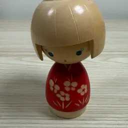 Red Painted Small Kokeshi Girl