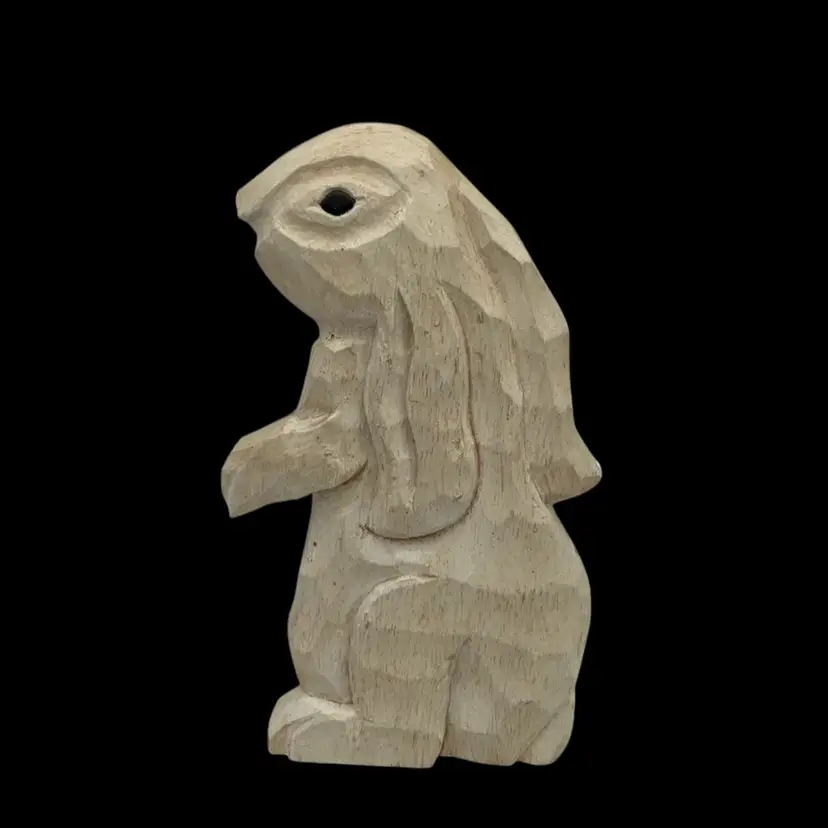 James Haddon Signed Wood Bunny Rabbit 5.25” L