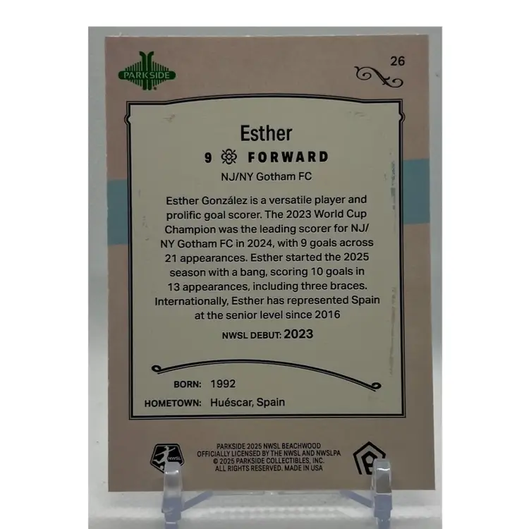 2025 Parkside Beachwood Esther #26 Blue Foil /25