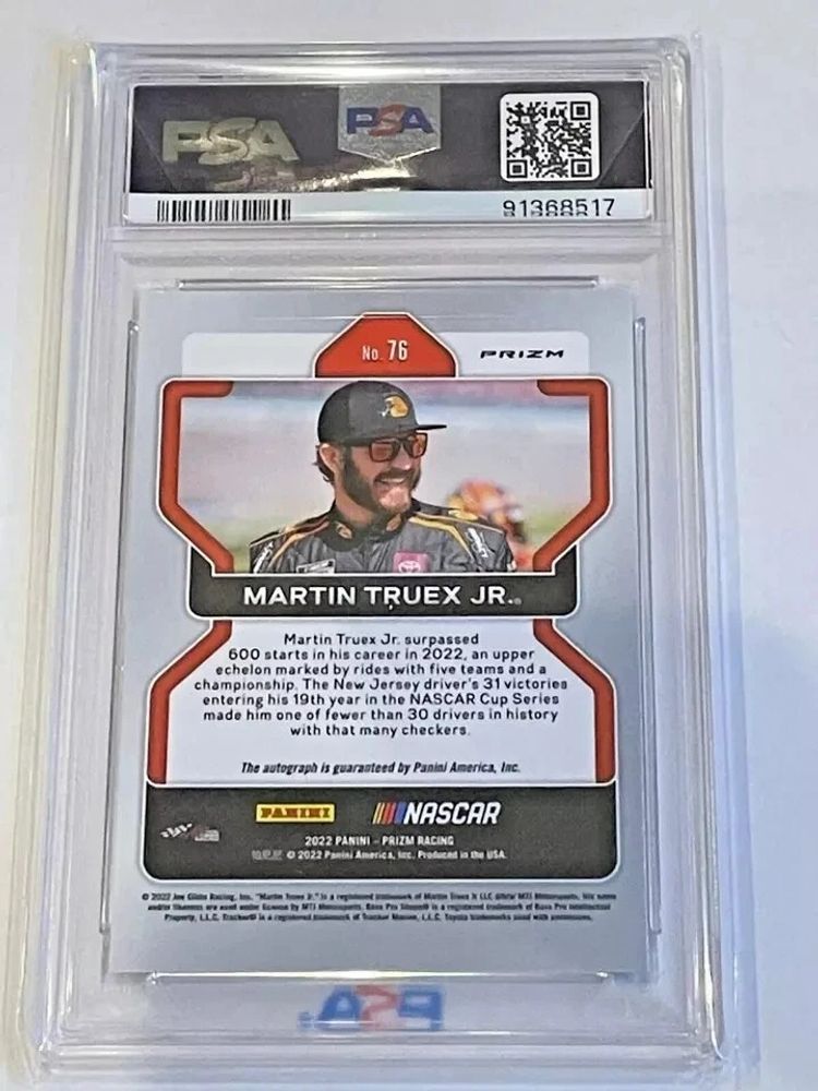 Martin Truex Jr. - 2022 Prizm Nascar - WHITE SPARKLES - PSA 10