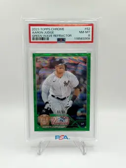 2023 Topps Chrome Aaron Judge Green Wave Refractor /99 PSA 8 Yankees