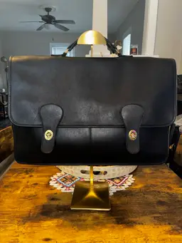 Vintage 1980s Coach 5080 Black Leather Briefcase