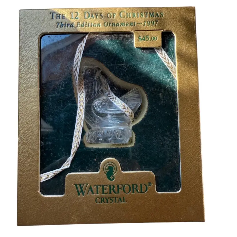 Waterford Crystal 1997 The 12 Days of Christmas French Hen Ornament
