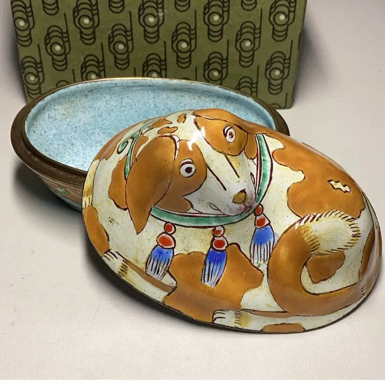 Dog Porcelain Trinket Box