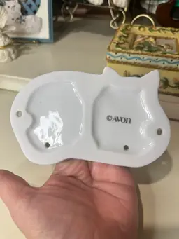 Avon Kitty Ceramic Double Wall Hook cottage core