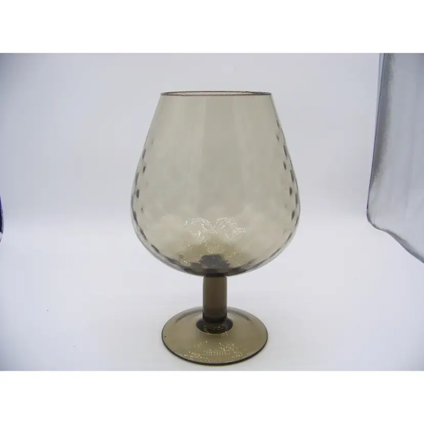 Extra Large MCM Taupe Diamond Glass Brandy Sniftner Goblet