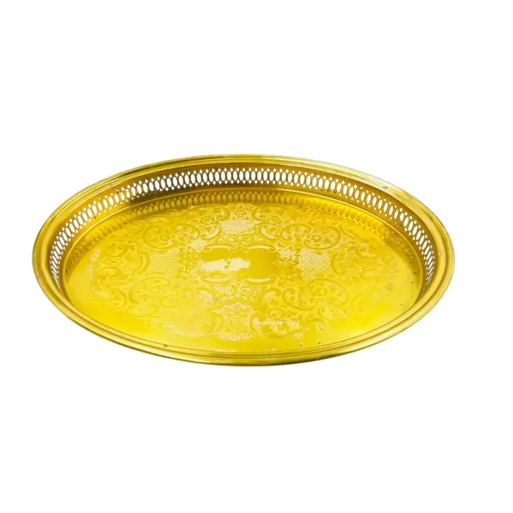 OVAL SERVING TRAY
SOLID BRASS



Reticulated Scroll Pattern Dresser Tray
Holiday Hosting
