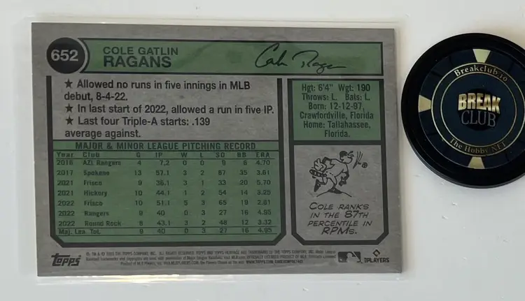 Cole Ragans RC Heritage Kansas City Royals
