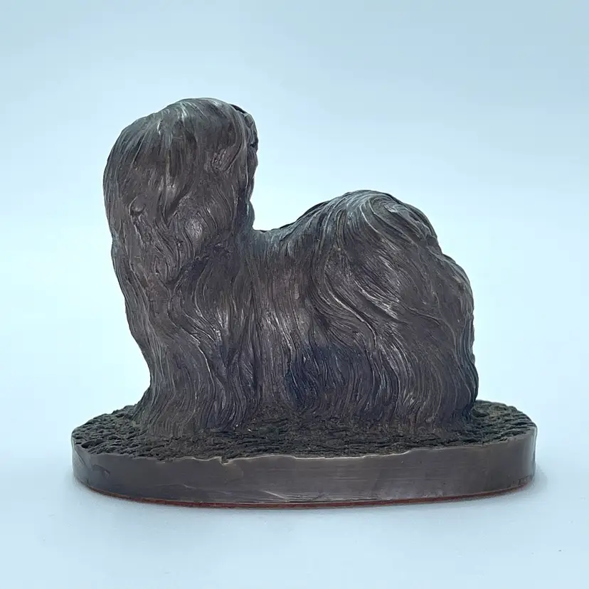 J.L. Spouse Heredities Cold Cast Bronze Sheepdog Puppy Dog Figurine Signed