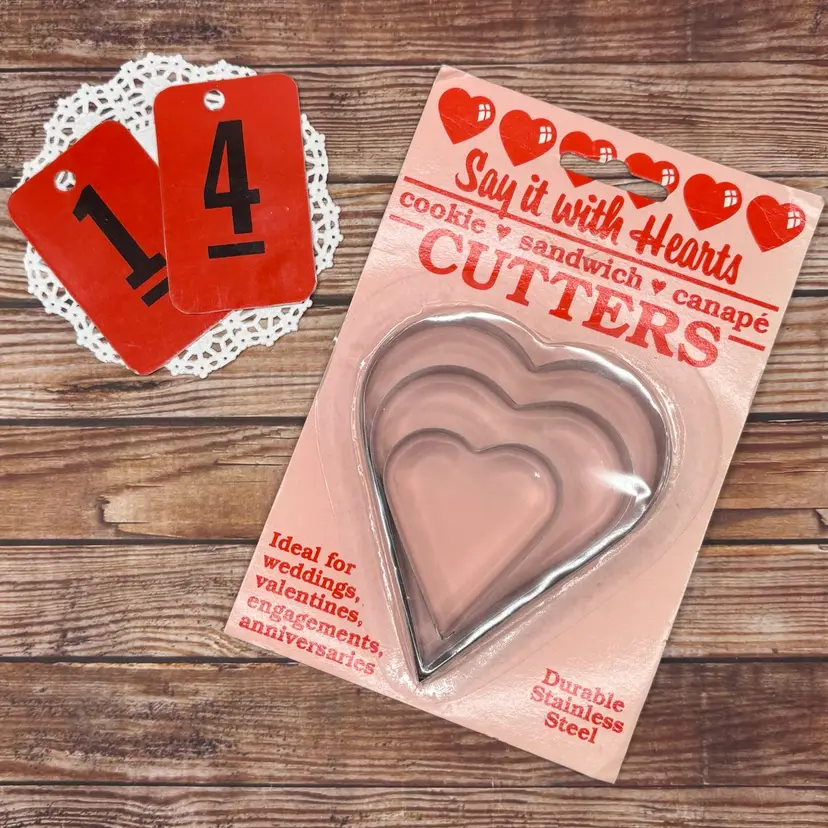 Vintage Valentine's Day Cookie Sandwich Cutters NOS Hong Kong