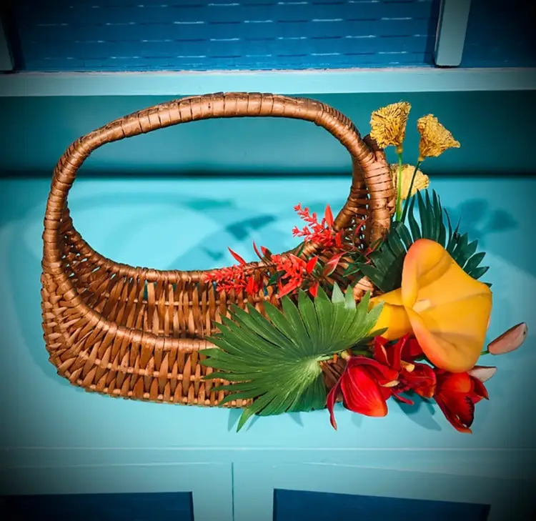 Orange Calla Lily & Orchid Basket Purse
