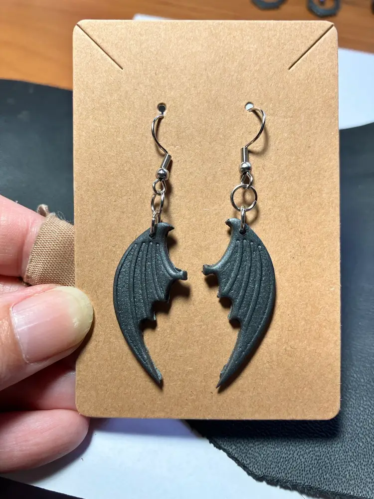 Handmade Polymer Clay Wing Earrings