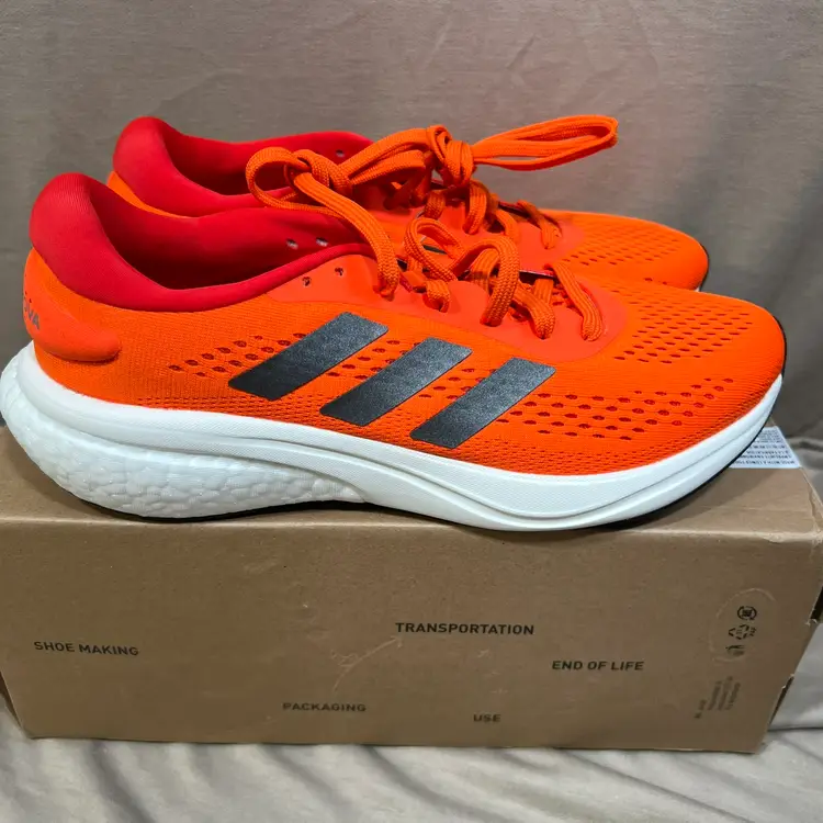 NEW Men’s Adidas Supernova 2 - Impact Orange/Night Metallic/Vivid Red - Size 8