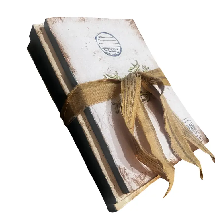 009 Upcycled books Stack home decor, farmhouse, BoHo cottagecore French Country  Made By Me Drnksuzy OOAK Original