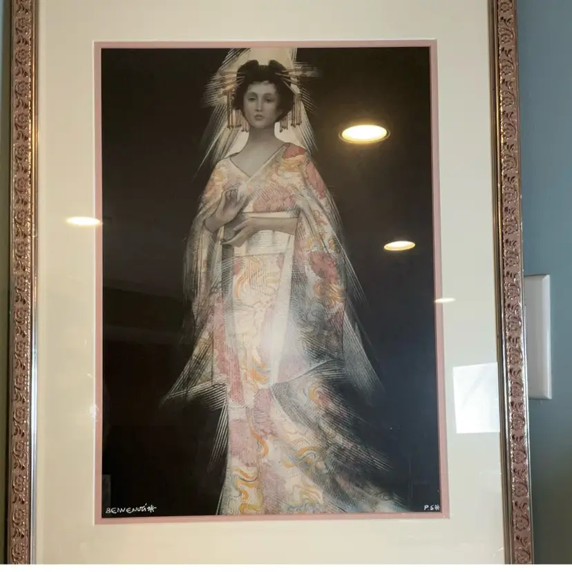 Z.Benvenuti Original pastel art Geisha Girl stunning!!! 19.5” W X 24.75” H