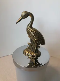 Vintage Leonard Solid Brass Egret Figurine