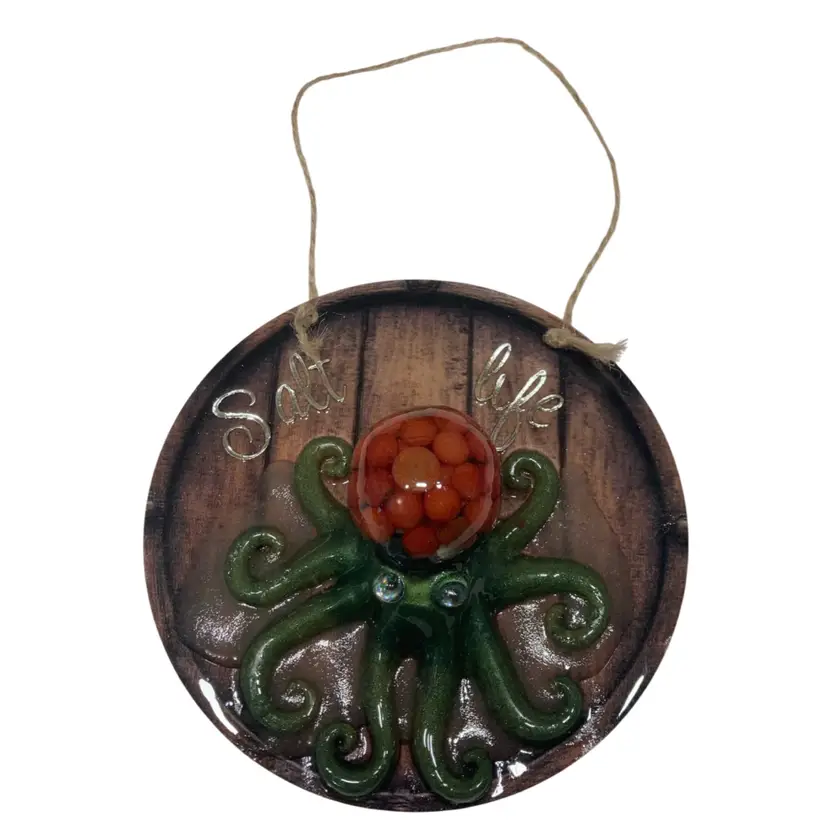 Handmade Salt Life Octopus Wall Art Sign