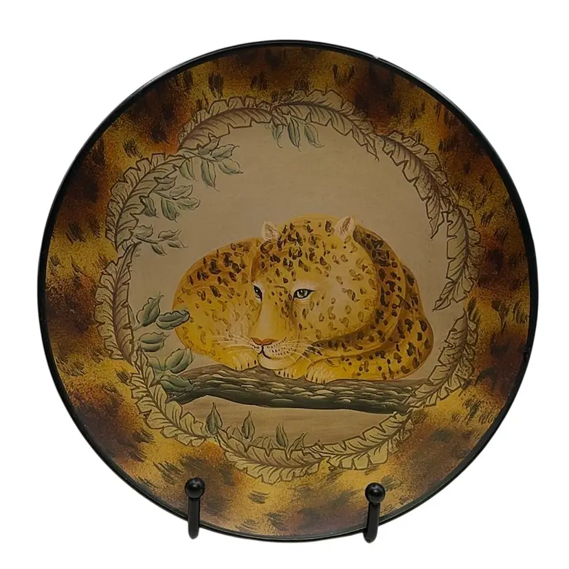 Vimtage 8” Home Interiors Plate Leopard