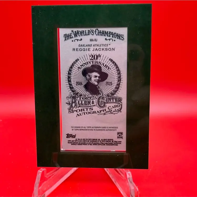 Reggie Jackson 2025 Topps Allen & Ginter Mini Framed Auto 39/50 Oakland A’s