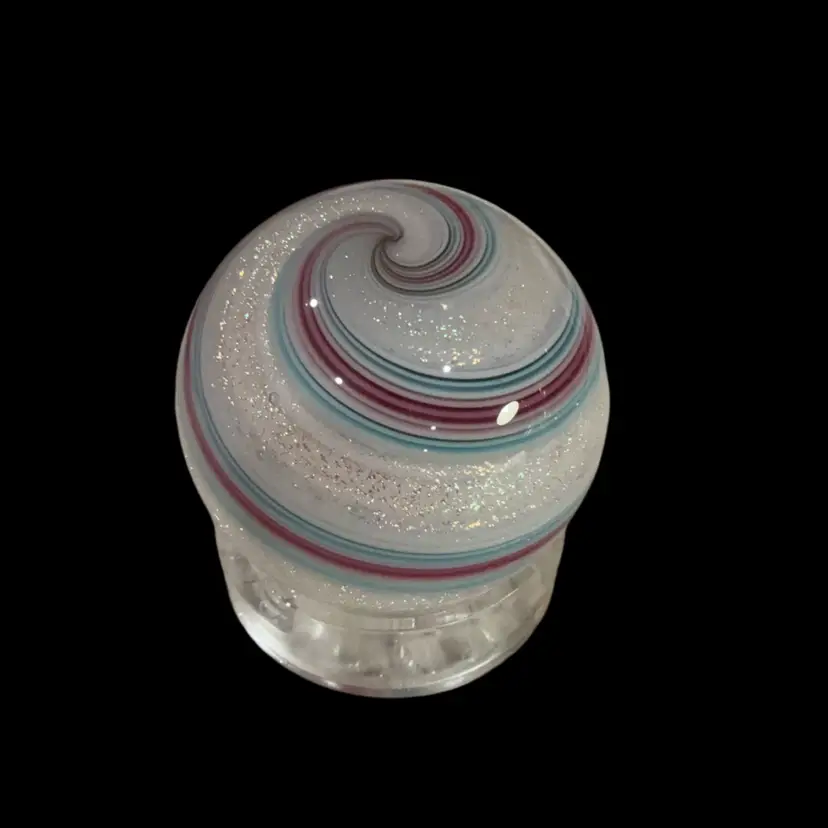 Kris Parke 2010 Dichroic Stratified Color Swirl Marble - Signed & Dated - Approx 2.35”