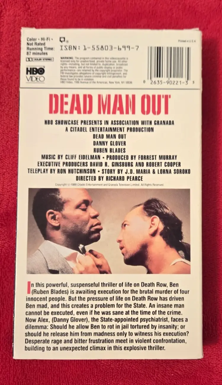 Dead Man Out VHS 1989 TV Movie Danny Glover Ex Hollywood Video Rental HBO OOP