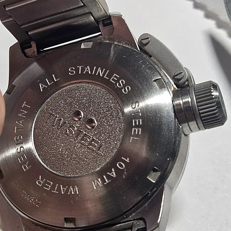 TW Steel TW630 100M Stainless Steel Watch White Dial Crystal Bezel