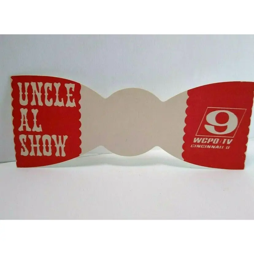 Uncle Al TV Show Promo Die-cut Bowtie Channel WCPO Cincinnati Ohio Kids Bow Tie Promo