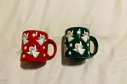 Vintage Waechtersbach Angel Mugs Seasonal Decor Retro Mid Century Modern Cottage Country Christmas