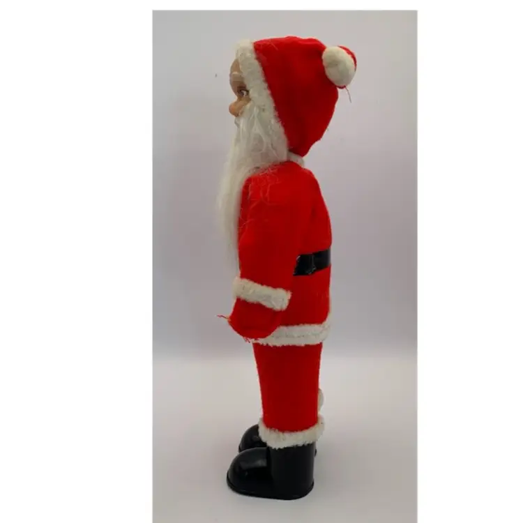 VTG Kitschy Plastic And Felt Santa. Rubber Face 1950s?
