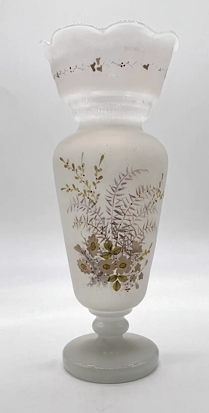 Vintage Bristol Vase Glowy Paint Flowers Stretch Bubbles