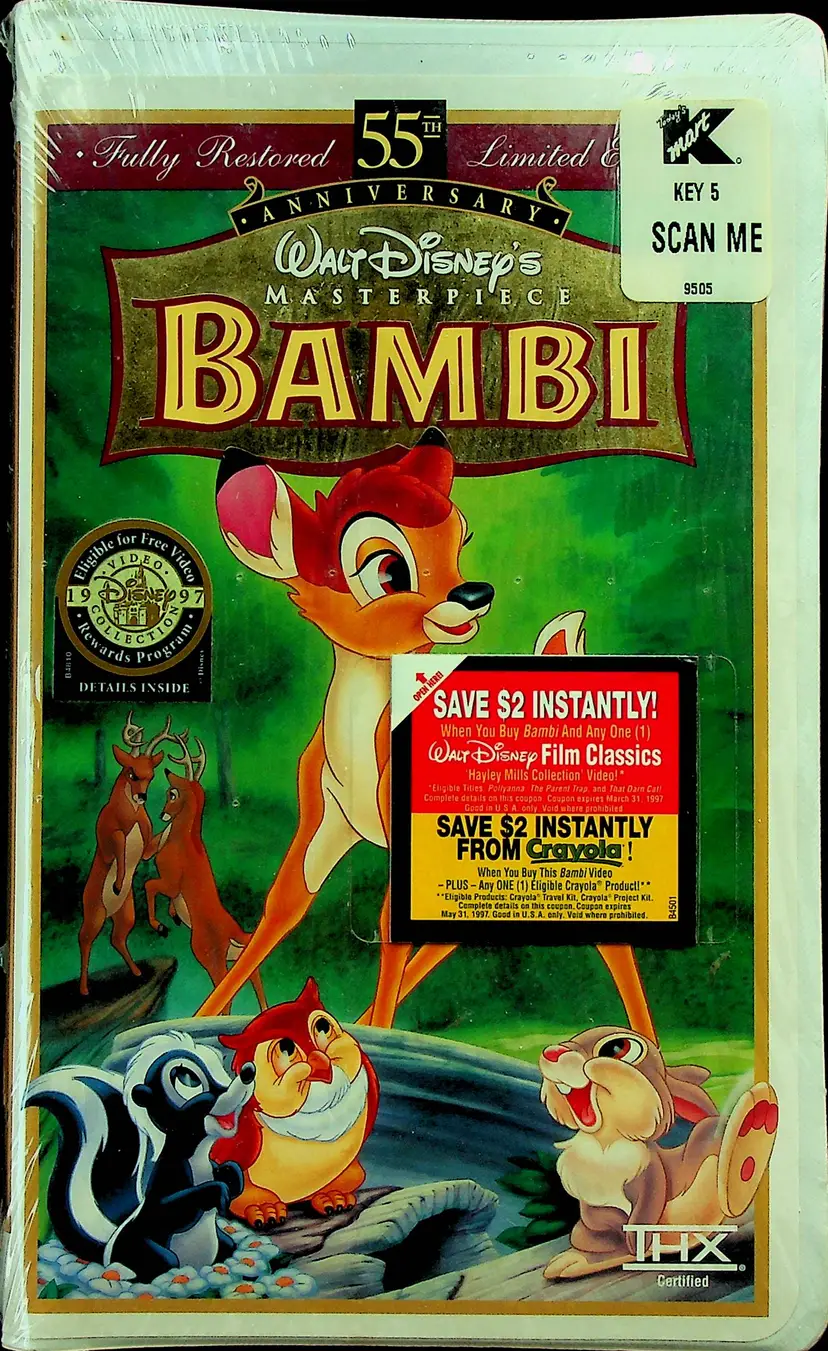 Bambi on VHS - 55th Anniversary Ltd Ed., Fully Restored - G - Sealed Pkg