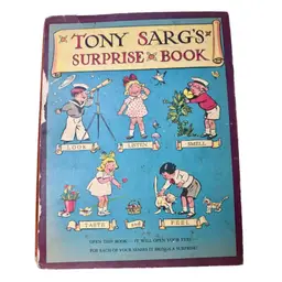 1941 Vintage Tony Sarg’s Surprise Book, Five Senses Interactive Children’s Book