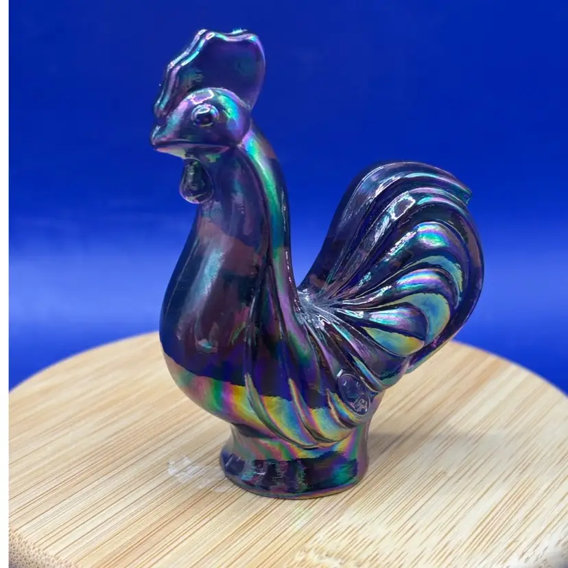Fenton Amethyst Iridescent Carnival Glass Rooster