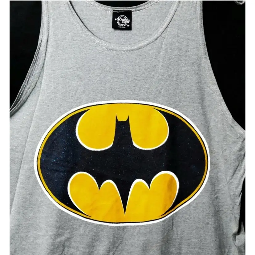 BATMAN Single Stitch Graphic Tank Wrights Locker Top Mens Sz M 1990s Gray USA NWOT!