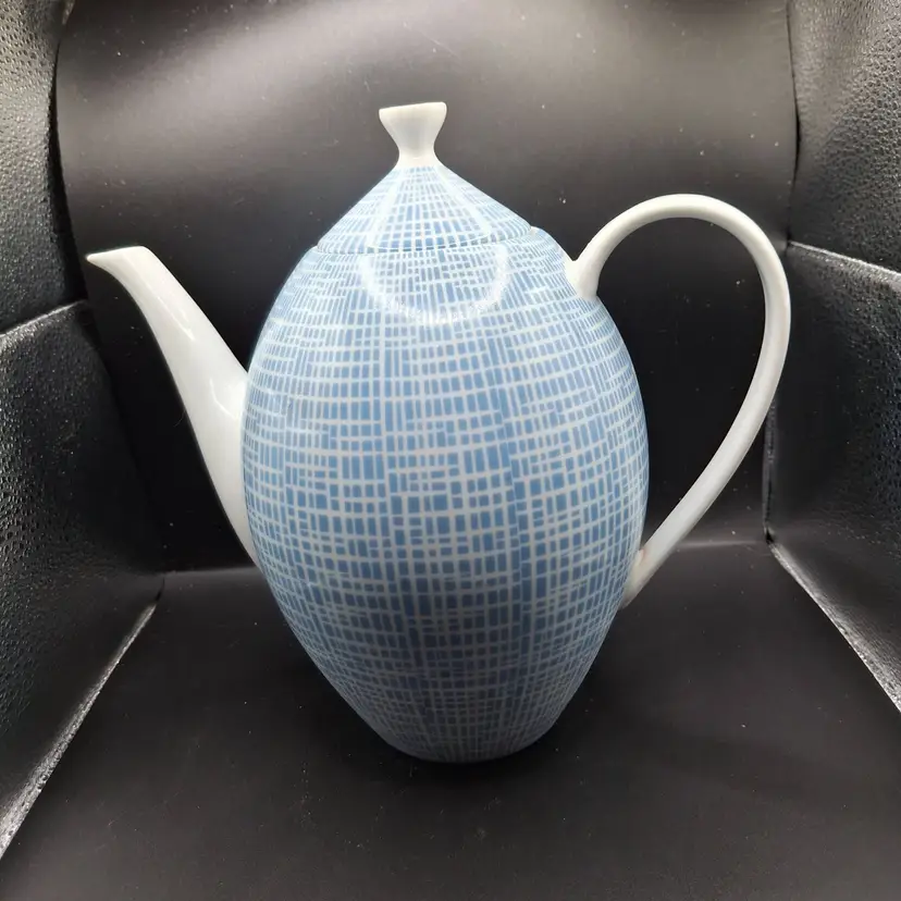 Vintage Arzberg Germany 292 Blue & White Porcelain Teapot With Lid