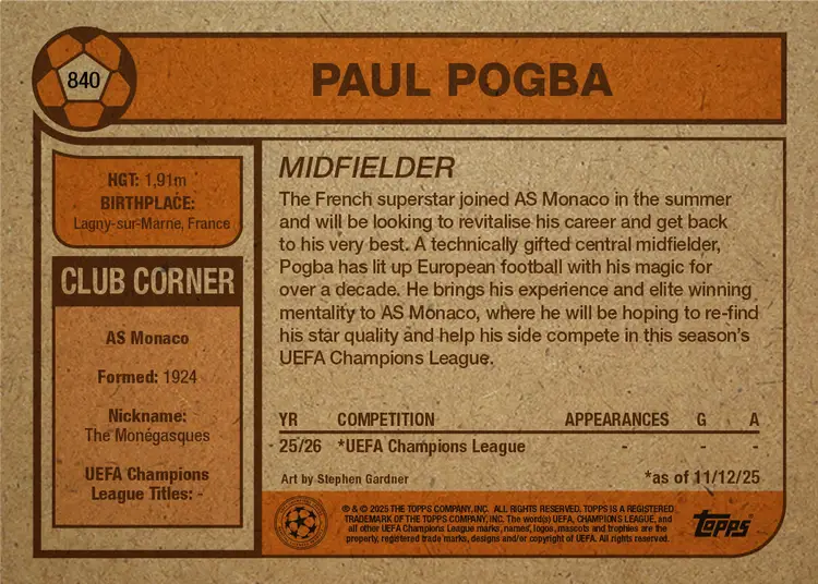 Paul Pogba - UCC Living Set® - Card 840