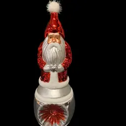 Vintage Mercury Glass Santa Claus Christmas Ornament