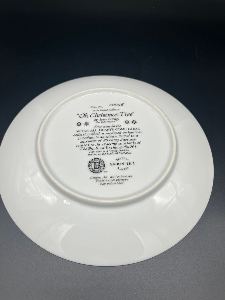 Vintage Bradford Exchange Collectible Plate - "Oh Christmas Tree" by Jesse Barnes