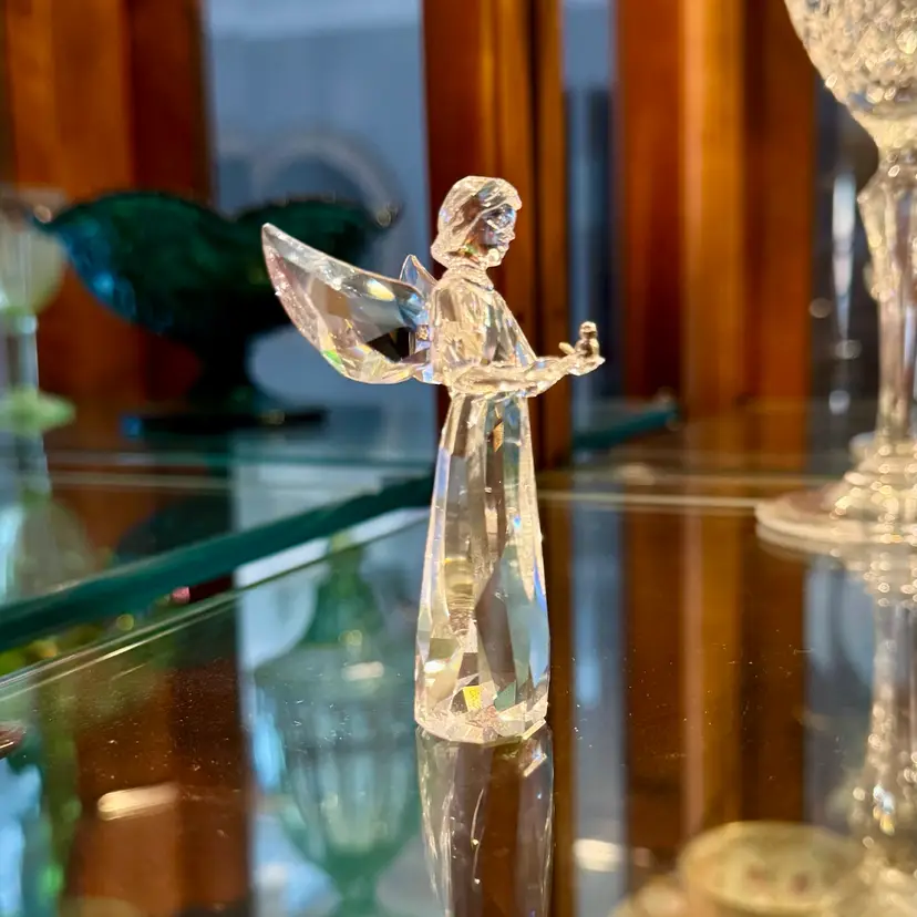 Swarovski Crystal Angel Holding a Bird