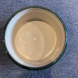 Vintage Beige with Green Rim Round Crock