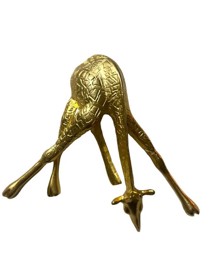 Gold tone Giraffe brooch pin pendant 3.5"